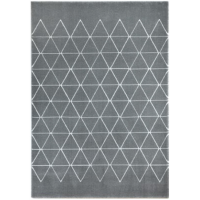 Carpete Vegas Cinza Escuro Triângulos Branco 140x200